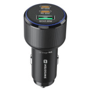 Adaptateur Swissten Car Charger 2x USB-C PD + USB-A, 95 W + cabel USB-C / USB-C, 1 m