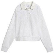 Sweat-shirt femme Puma CLASS Relaxed Longsleeve Polo FL blanc White Glow Heather