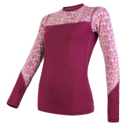 T-shirt fonctionnel femme Sensor Merino Impress (long sleeve) violet lilla/pattern