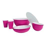 Ensemble vaisselle Omada Sanaliving Pic-Nic Set 8 rose Fucsia