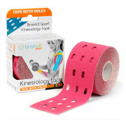 Bande kinésiologie BronVit Sport Kinesio Tape děrovaný rose