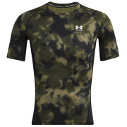 T-shirt fonctionnel homme Under Armour HG Armour Printed SS vert foncé MarineODGreen/White