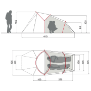 Tente ultra-légère 2 personnes Vaude Ultralight Chapel XT 2P