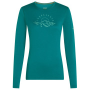 T-shirt fonctionnel femme Icebreaker Women Merino 200 Oasis LS Crewe Sunrise Summit turquoise Tidal Teal