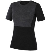 T-shirt femme MOOA MerinoSilk Block 160 short noir black melange