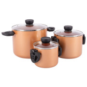 Jeu de casseroles Bo-Camp Slauson 3 pcs rose / noir Bronz