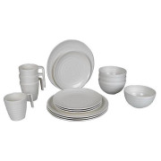 Set de vaisselle Bo-Camp Tableware 100% Melamine Stone blanc Natural