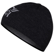 Bonnet Norrona 29 light merinoUll logo Beanie noir Caviar Melange