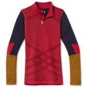 T-shirt fonctionnel femme Smartwool W Intraknit Merino 200 Colorblock 1/4 Zip rouge pomegranate