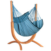 Fauteuil suspendu avec support La Siesta Udine Organic Blue Zebra bleue blue zebra