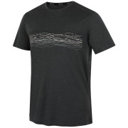 T-shirt homme MOOA Merino Lyolite Waves 150 Short noir black melange