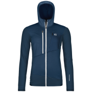 Sweat-shirt femme Ortovox Fleece Grid Hoody W bleue Deep Ocean