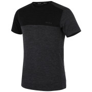 T-shirt homme MOOA MerinoSilk Block 160 short noir black melange