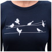 T-shirt technique à manches longues pour femme Sensor Merino Active Songbirds