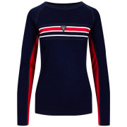 T-shirt fonctionnel femme Dale of Norway Aksla Feminine Baselayer Crew neck bleu foncé Navy Red OffWhite
