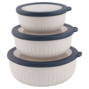 Jeu de bols Outwell Cookout Bowl Set with Lids beige / bleu Blue & Grey