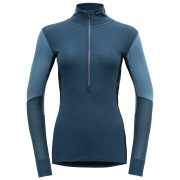 Col roulé femme Devold Wool Mesh Woman Half Zip Neck bleu foncé Flood