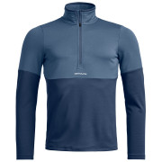 Sweat-shirt homme Ortovox Fleece Light Zip Neck bleu Blue Nunatak