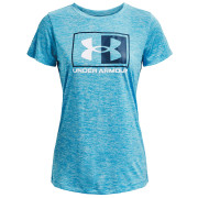 T-shirt femme Under Armour Tech Twist Box LU SSC bleue Fuse Teal / Capri / White