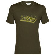T-shirt homme Icebreaker Tech Lite II SS Tee Alps 3D green loden