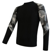 T-shirt fonctionnel homme Sensor Merino Impress dl.r. vert Black/Camo