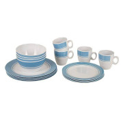 Set de vaisselle Bo-Camp Dinner set 16 blanc / bleu blauw