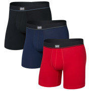 Caleçon homme Saxx Essential Cotton Boxer Brief Fly 3Pk rouge red/maritime/black