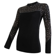 T-shirt fonctionnel femme Sensor Merino Impress (long sleeve) vert Black/Pattern