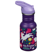 Bouteille enfant Klean Kanteen Kid Classic Narrow 12oz (w/Flip Seal Sport Cap) violet leaping unicorns