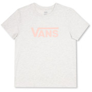 T-shirt femme Vans Wm Drop V Ss Crew-B blanc White Heather