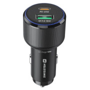 Adaptateur Swissten Car Charger USB-C PD + USB-A, 63W + cabel USB-C / USB-C, 1 m