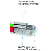 Câble données et chargement Swissten Textile USB / Micro USB 1,2 m