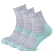 Chaussettes Zulu Merino Allseason 3-pack turquoise/gris turquoise/grey