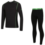 Ensemble fonctionnel homme Zulu Merino 240 Long noir/vert Black/Green