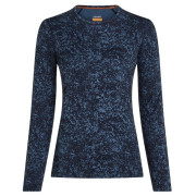 T-shirt fonctionnel femme Icebreaker Women M 200 Oasis LS Crewe Moss BloomAOP bleu / noir Midnvy/Dawn/Aop