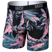 Caleçon homme Saxx Droptemp All Day Cooling Boxer Brief noir / rose tropical jungle-black