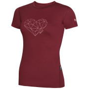 T-shirt femme Zulu Merino 160 Short Heart bordeau wine