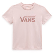 T-shirt femme Vans Wm Drop V Ss Crew-B rose / blanc SEPIA ROSE