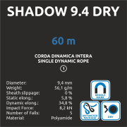 Corde d'escalade Camp Shadow 9.4 Dry - 60m