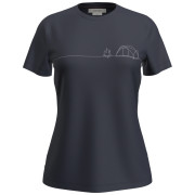 T-shirt fonctionnel femme Icebreaker W Mer 150 Tech Lite SS Tee Single Line C bleu foncé Midnight Navy