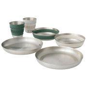 Set de vaisselle Sea to Summit Detour Stainless Steel Collapsible Dinnerware Set 6 Piece argenté / vert