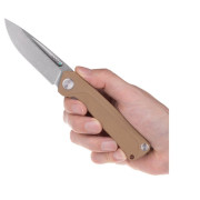 couteau pliant Acta non verba Z200 BB, Stonewash/Plain Edge, G10 beige coyote