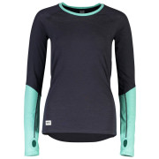 T-shirt fonctionnel femme Mons Royale Bella Tech LS gris / bleu MintEdge