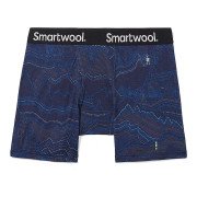 Caleçons fonctionnels homme Smartwool M Merino Print Boxer Brief Boxed bleue / noir Deep Navy Digital Summit Print