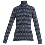 T-shirt fonctionnel femme Icebreaker 260 Vertex LS Half Zip First Snow bleu foncé Midnight Navy/Snow/J