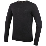 T-shirt homme MOOA MerinoSilk 160 long noir black melange