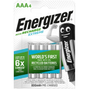 Piles rechargeables Energizer AAA / HR03 - 800 mAh Extreme 4 pcs argenté