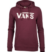 Sweat-shirt femme Vans Wm Drop V Logo Hoodie rouge Port Royale/Antique White