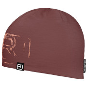 Bonnet Ortovox 120 Tec Logo Beanie violet foncé / rouge mountain rose