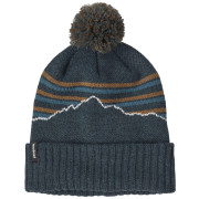 Bonnet d'hiver Patagonia Powder Town Beanie bleu / gris Fitz Roy Stripe Knit: Smolder Blue